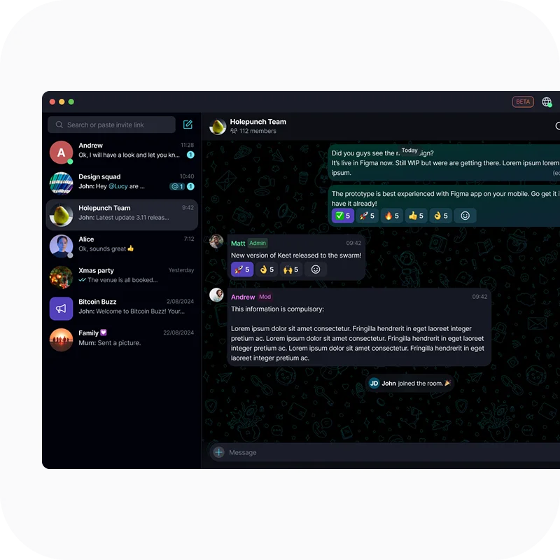 Keet desktop app previews